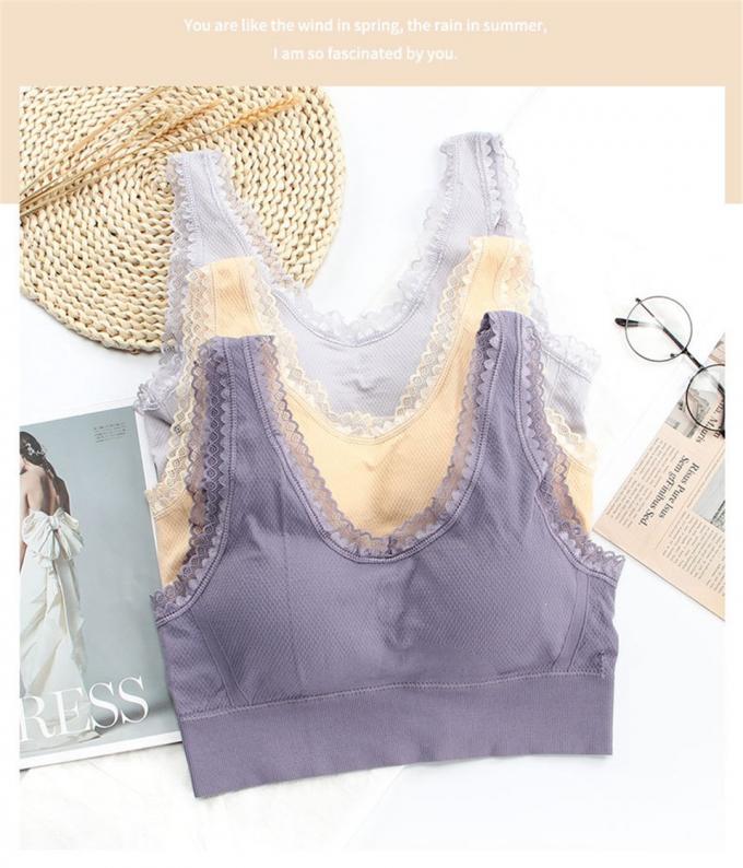 Удобное женское белье нижнего белья хлопка, Breathable и съемных пены пусковой площадки спорт бюстгальтера