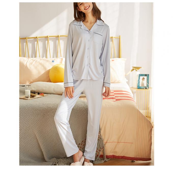 Sleepwear хлопка женщин рукава режимных пижам ткани двухкусочных длинный