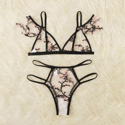 Breathable противобактериологический сексуальный прозрачный шнурок Bralette цветка 82 полиамид шнурка