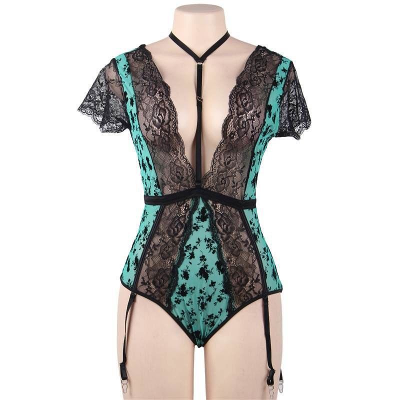 Bodysuit шнурка бюста женского белья 5XL шнурка крупноразмерной перспективы флористический сексуальный большой