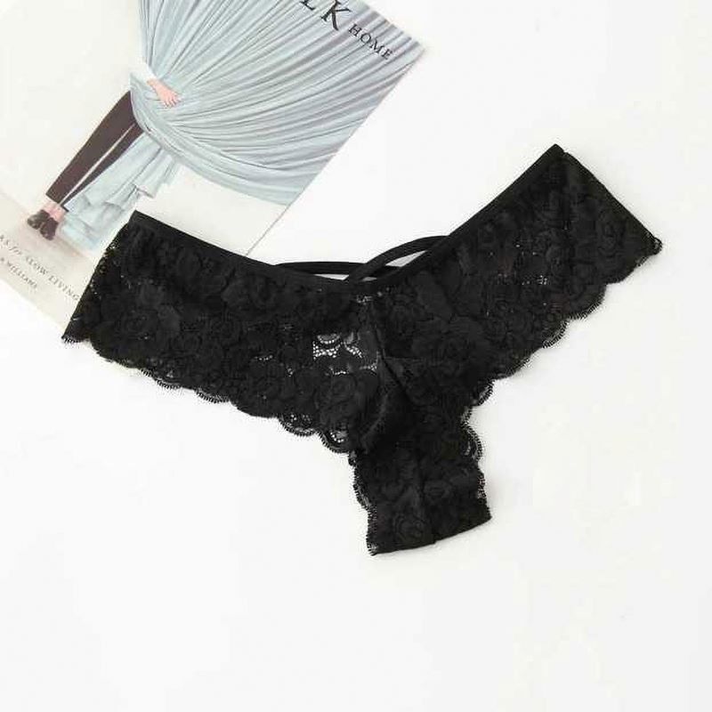 Knickers нейлона G-строки 4XL 5XL черные шнуруют сексуальные Knickers нижнего белья женщин