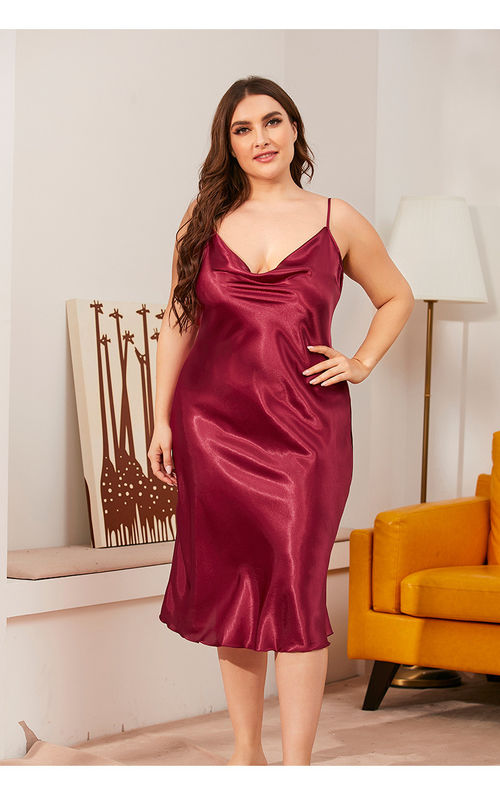 Сатинировка связала платье ночи сексуального нейлона пижам Sleepwear шелка безрукавное