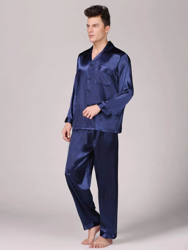 Людей зимы шелка Sleepwear людей Setnotch гостиная pyjamas Pyjamas теплых