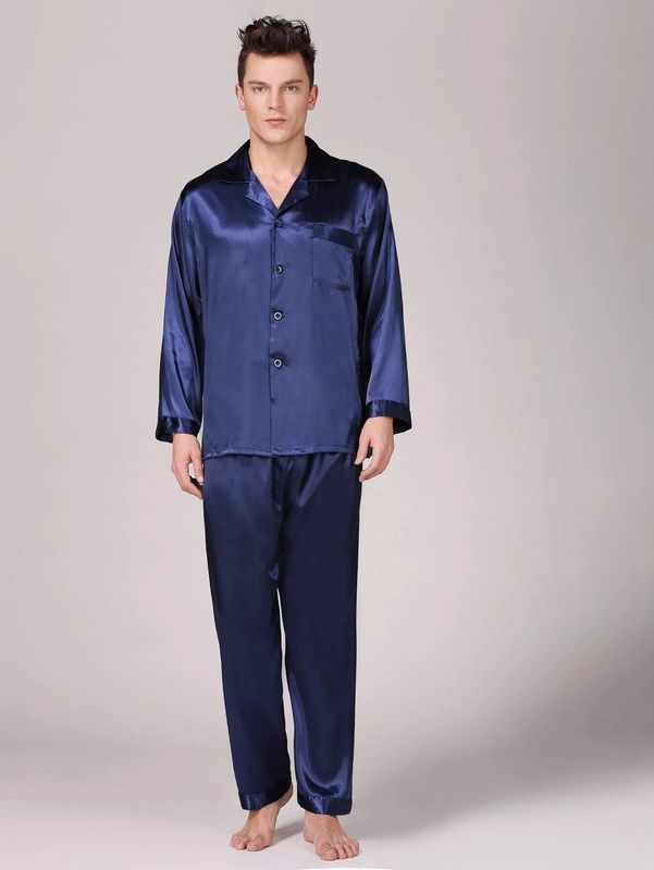 Людей зимы шелка Sleepwear людей Setnotch гостиная pyjamas Pyjamas теплых