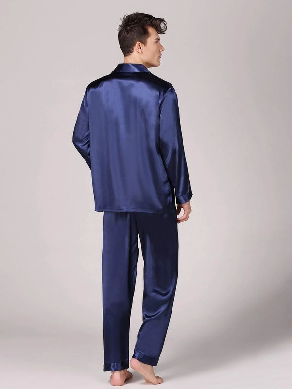 Людей зимы шелка Sleepwear людей Setnotch гостиная pyjamas Pyjamas теплых