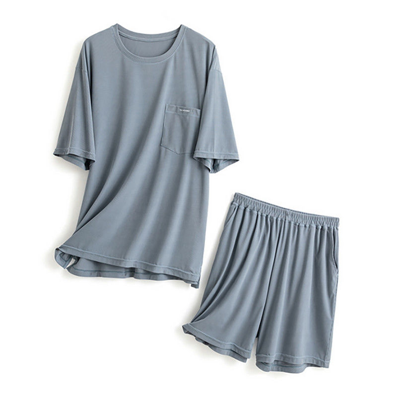 Sleepwear людей шелка XXL связал лето Loungewear костюма ночи комода 114cm голубое
