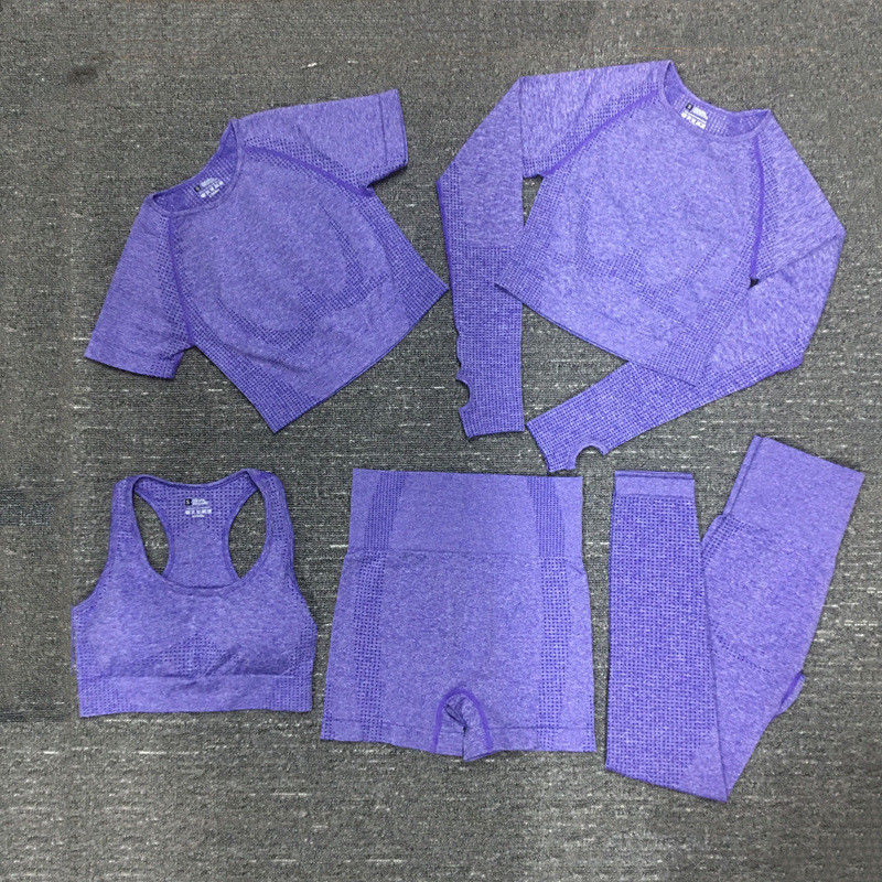 Лайкра полиэстера нейлона подрезало Sportswear длинной носки спортзала разминки рукава верхней ребристый
