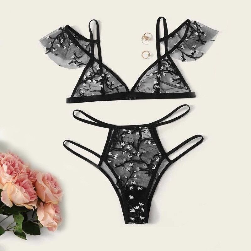 Breathable противобактериологический сексуальный прозрачный шнурок Bralette цветка 82 полиамид шнурка